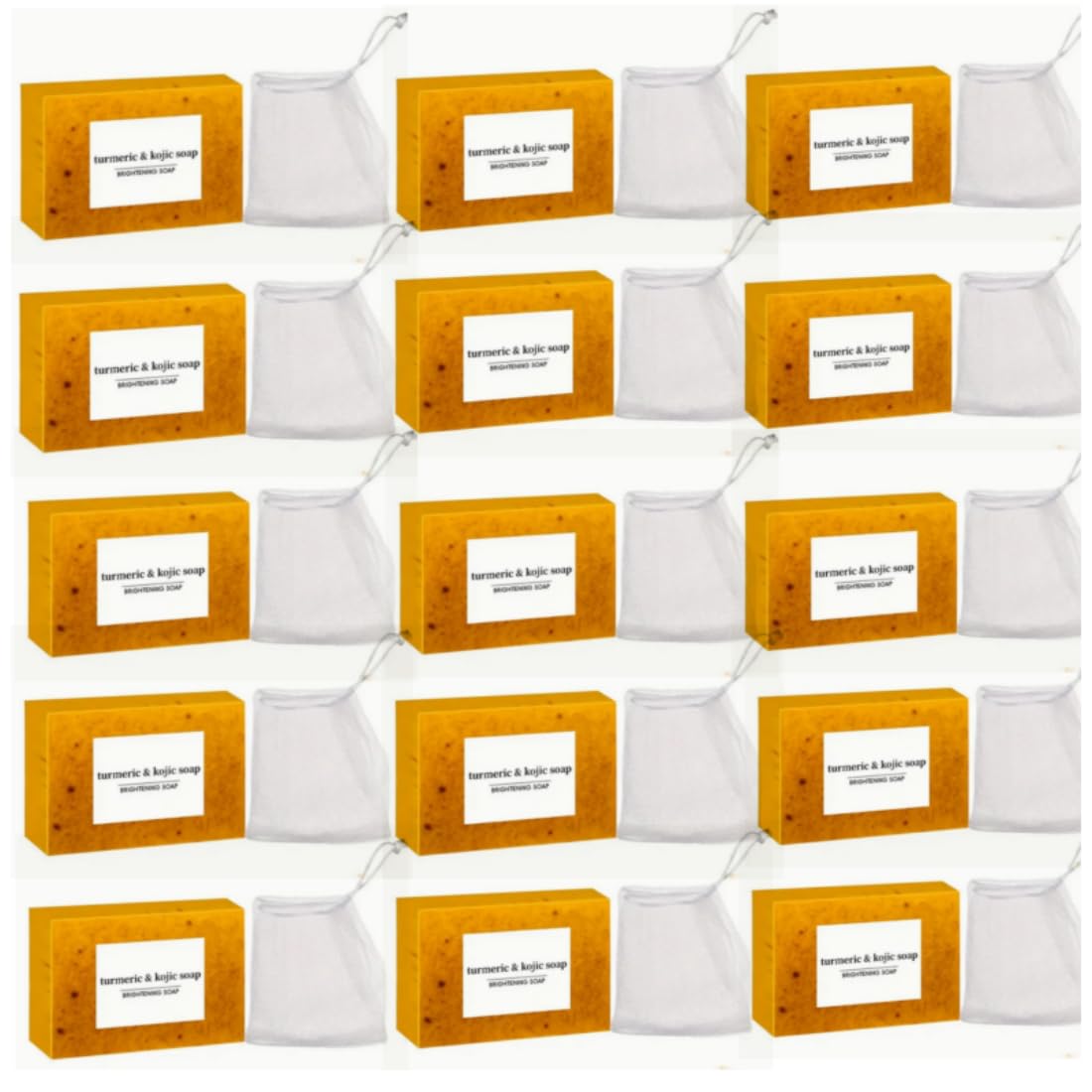 GALHJCZ Turmeric Soap Bars 15Pcs for Face and Body infused with turmeric Extract Soft