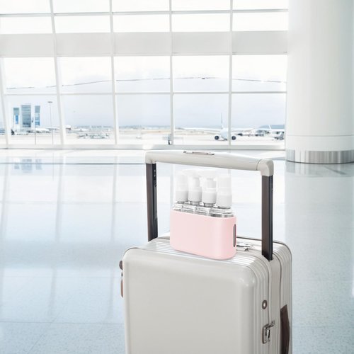Skycase Travel Bottles, Travel Size Toiletries - Leak Proof Refillable Tsa Approved Travel Bottles, 4 in 1 Travel Containers with Labels Airplane Accessories Kits for Lotion Liquid (Pink)
