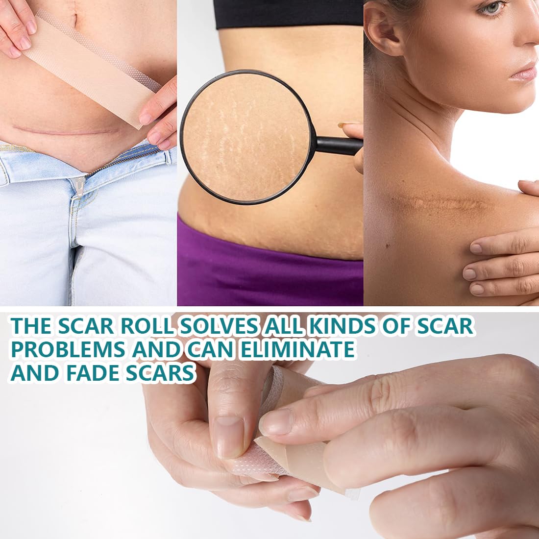 Silicone Scar Sheets 1.57 x 59 inch Silicone Scar Tape Extra Long Silicone Scar Strips Wound Dressing Supplies Silicone Scar Sheeting Silicone Scar Patches for C-Section Tummy Tuck Keloid