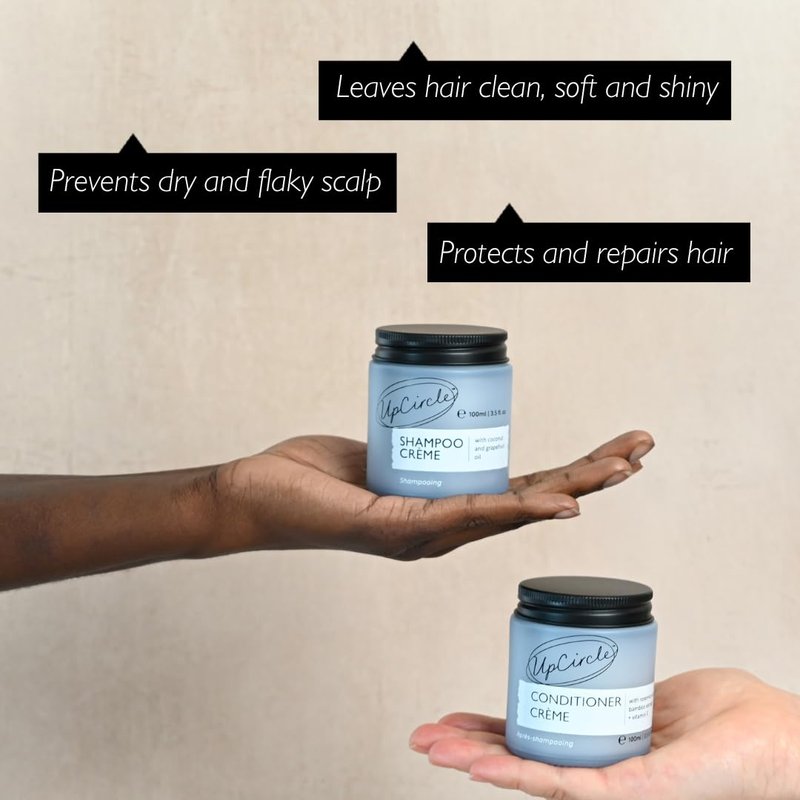 UpCircle Haircare Duo | Rosemary & Coconut Oil Shampoo + Conditioner Crème - Frizz Control & Scalp Protection