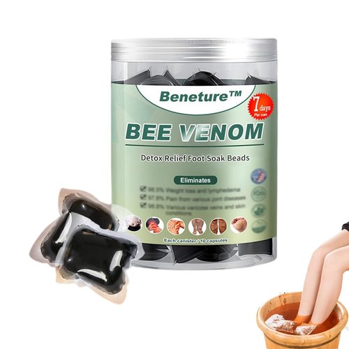 Beneture Bee Venom Detox Relief Foot Soak Beads, Beneture Bee Venom Foot Soak Beads, Herbal Foot Cleaning Soak Beads, Detox Foot Soak Beads for Relief Foot (1 Can)