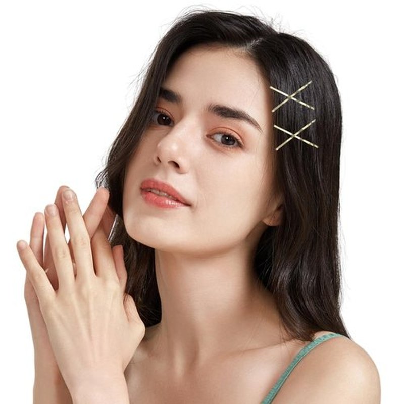 Dofash 100Pcs Bobby Pins Hair Pins Steel Hair Clips 3.5Cm/1.38" Hair Accessories With Gift Box For Girls (Blonde)