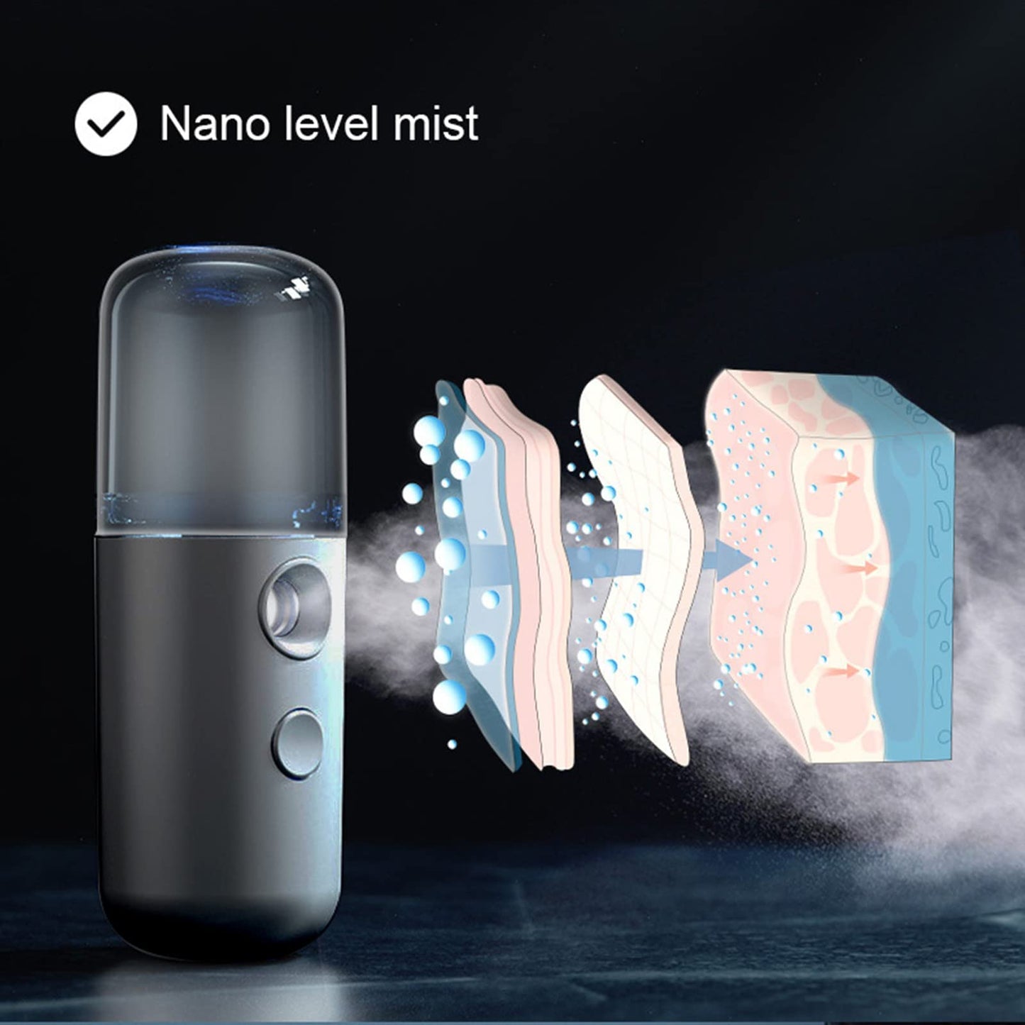 Kingsmile Mini Nano Mister, Black Handy Lash Mister for Eyelash Extensions