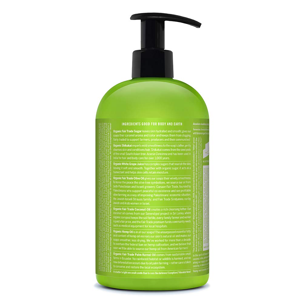 Dr. Bronner's Organic Sugar Soap (Baby Unscented, 24 Ounce) - Made with Regenerative Certified Organic Oils, Sugar & Shikakai Powder, 4-in-1 Use: Hands, Body, Face and Hair- Liquid Soap, Nourishes