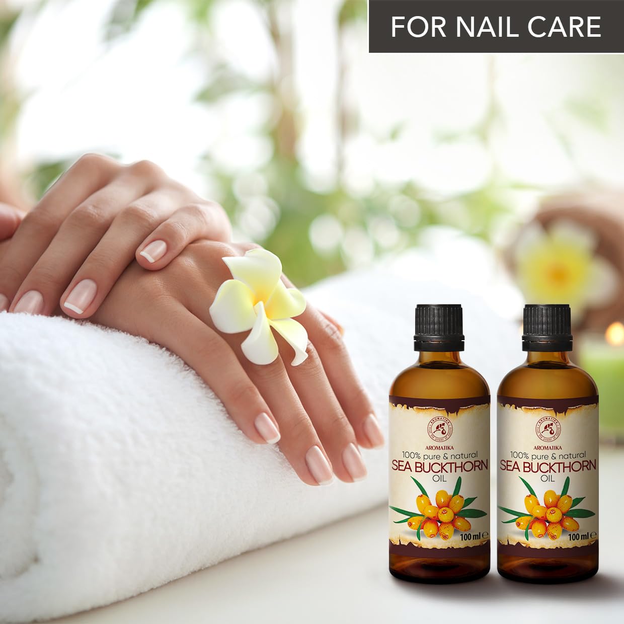 Sea Buckthorn Oil (2pack of 2 x 3.4oz) 6.8oz - Cold Pressed - Pure & Natural - Hippophae Rhamnoides - Carrier Oil for Essential Oils - Nails - Hair - Face & Body Care