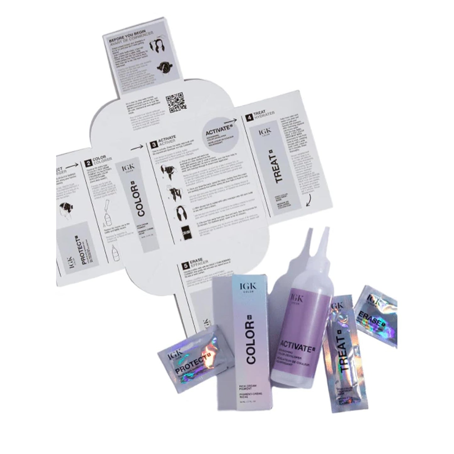 IGK Permanent Hair Dye Color Kit | 7 N Latte - Dark Natural Brown | 100% Gray Color Coverage + Strengthen + Shine | Ammonia Free