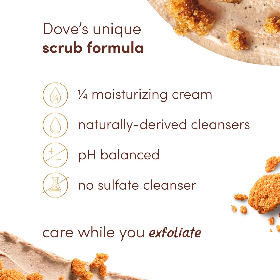 Dove Exfoliating Body Polish Scrub with Almond & Mango Butter - 10.5 oz (4 Count) for Dry Skin