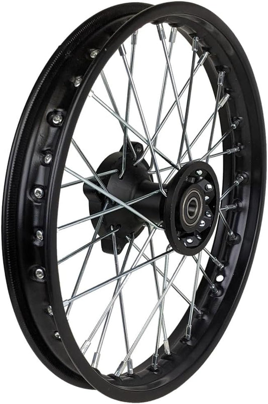 RedCap 14-Inch Front Rim Wheel Assembly for Disc Brake Dirt Pit Bikes - Fits Apollo, SSR, TaoTao, Coolster, Kayo, Stomp, Lifan, YX, IMR, Atomik, Thumpstar