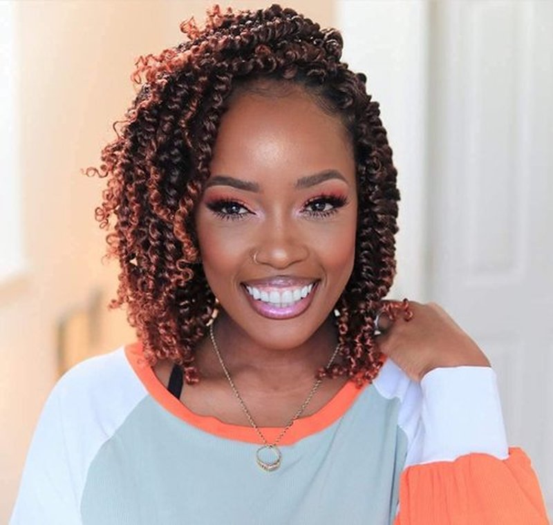 Passion Twist Crochet Hair 6 Inch 8 Packs Pre-Twisted Passion Twist Hair Crochet Hair for Black Women Pre-Looped Crochet Braids Synthetic Crochet Hair Extensions #T350