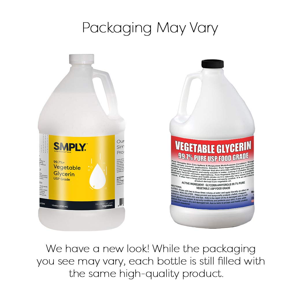 SMPLY. 99.7% Pure USP Food Grade Vegetable Glycerin for Skin, Soap, and More, 1 Gallon