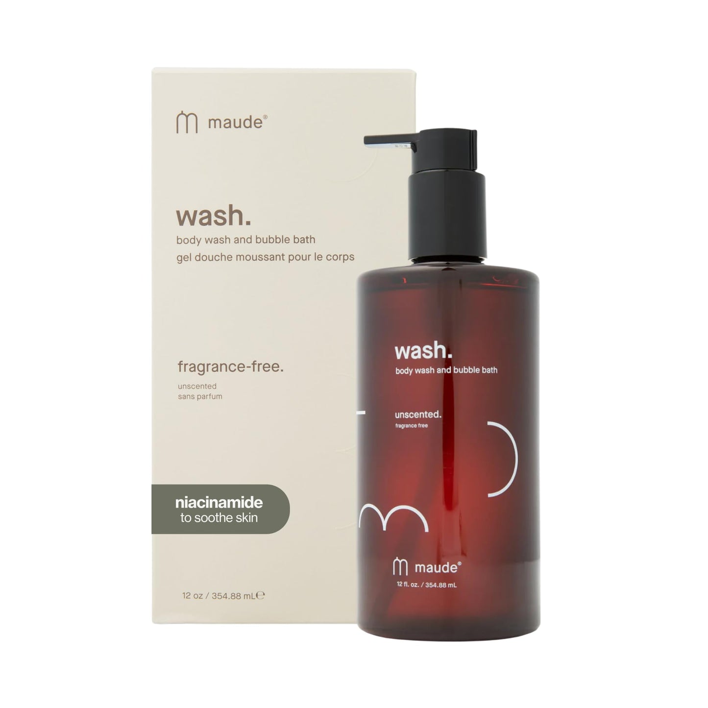 Maude Wash No. 3 - pH Balanced Moisturizing Body Wash & Bubble Bath - With Vitamin C & E for Whole-Body Skin & Feminine Care - Skin-Softening Shower Gel - Sandalwood & Eucalyptus (12 fl oz)