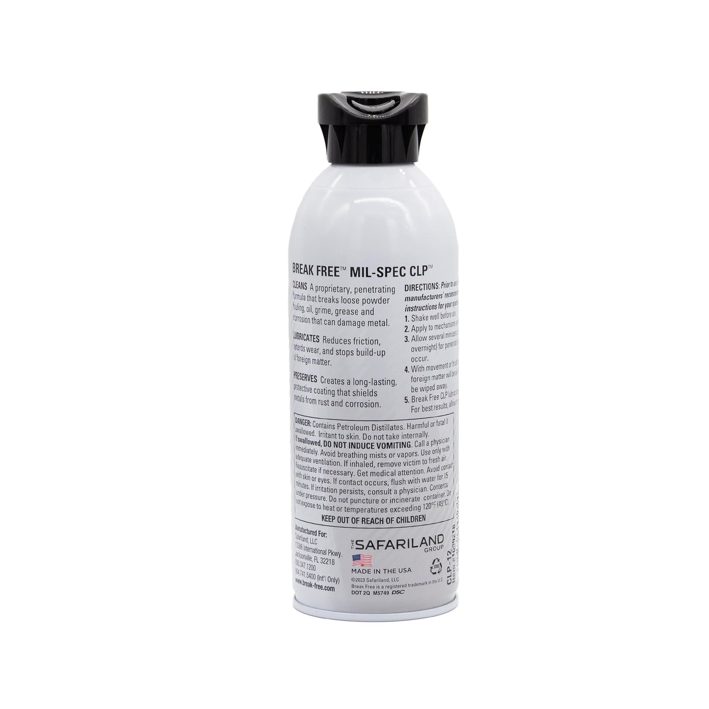 Break Free CLP Cleaner Lubricant and Preservative Gun Cleaner, CLP-12, Aerosol Can, Synthetic Oil, 12 Ounces