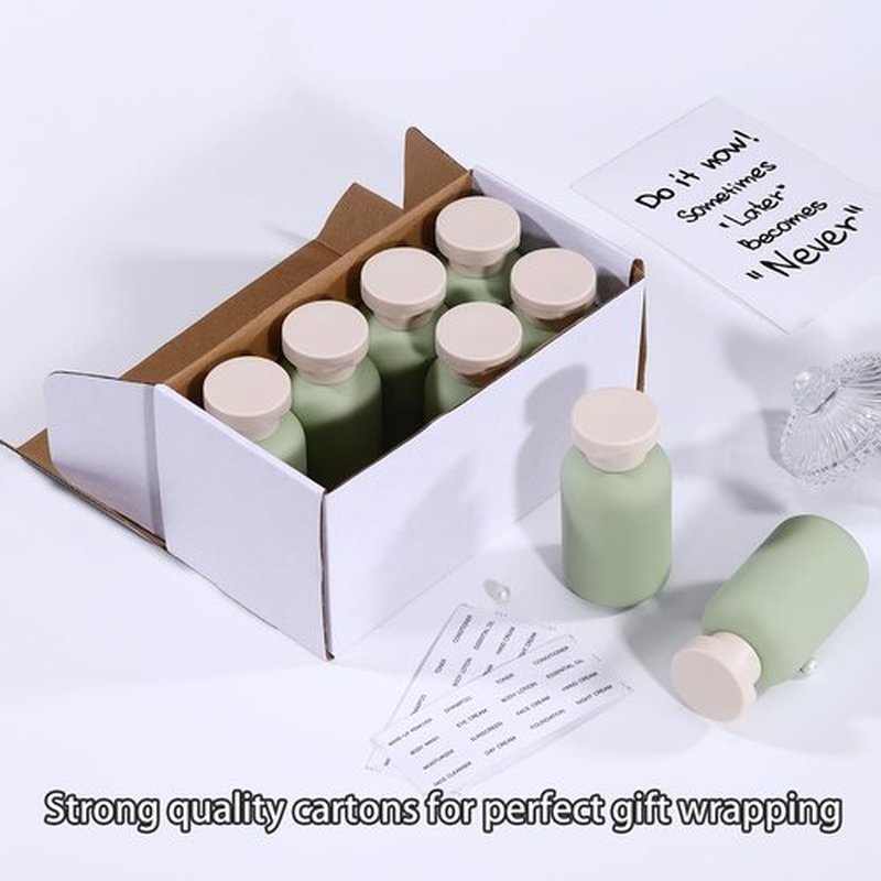UMETASS 3.4 oz Plastic Small Travel Shampoo Bottles, Refillable Flip Cap Squeeze Bottles for Toiletries, Leakage-proof Travel Shampoo and Conditioner Bottles(8 pack)