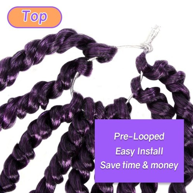 LOCSBYHAND 30 Inch Long Pre-looped/twisted Passion Twist Crochet Hair 4 Packs for Mixed-color Using (4 Packs, TPurple(Ombre Purple)