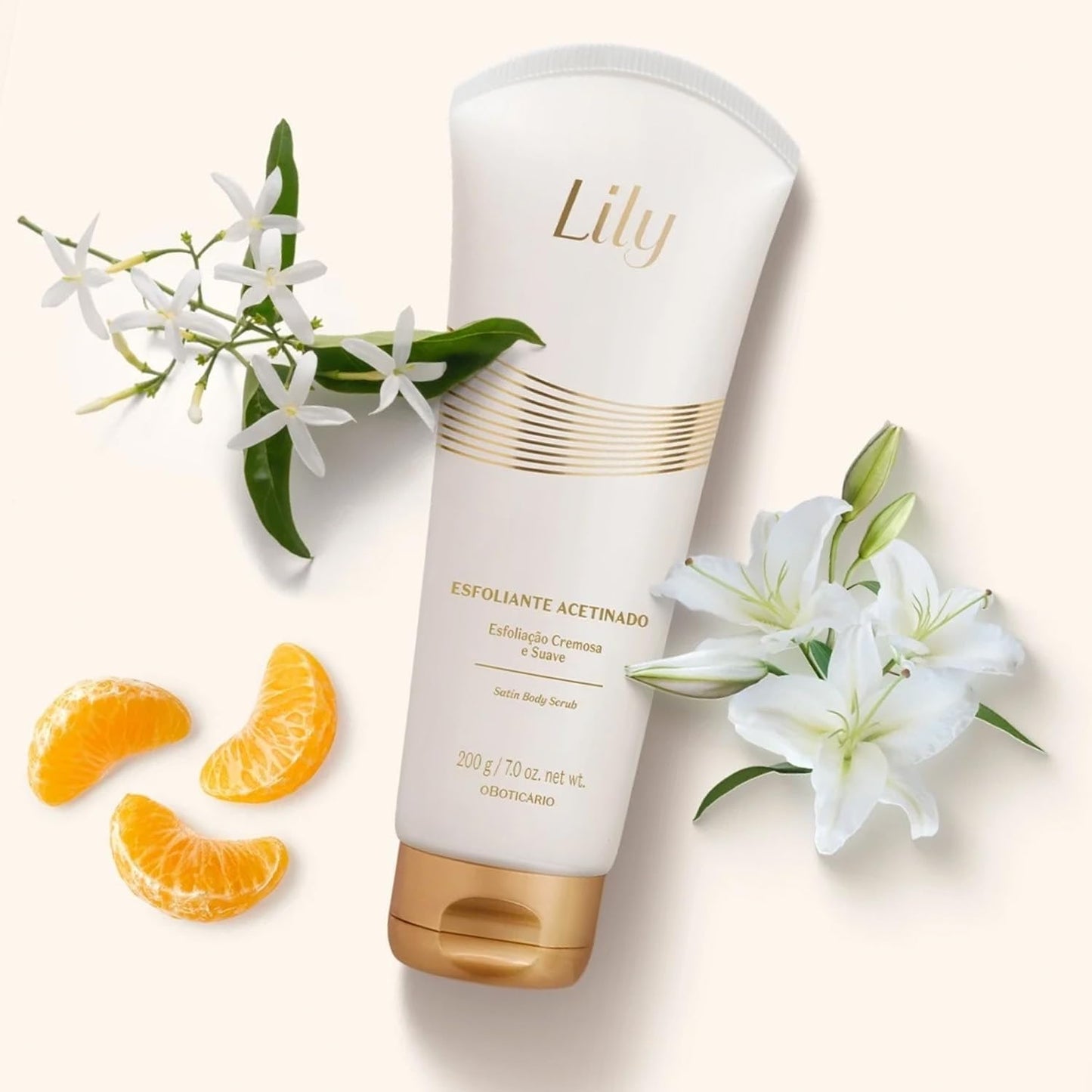 Lily Satin Velvet Body Scrub, Indulgent Exfoliating Cream with Adored Lily Fragrance, 7 Ounce (200g)