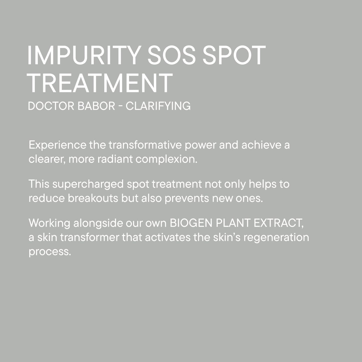 DOCTOR BABOR Impurity SOS Spot Gel – Quick-Action Blemish Care for Pimples, Breakouts & Impurities