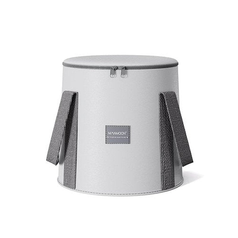 MANMOON Foot Bath Basin 25L Collapsible Bucket,Portable Foldable Waterproof Foot Soak Tub with Handle, Multifunctional Travel Foot Spa Bag for Outdoor Travel, Camping, Fishing (Gray)