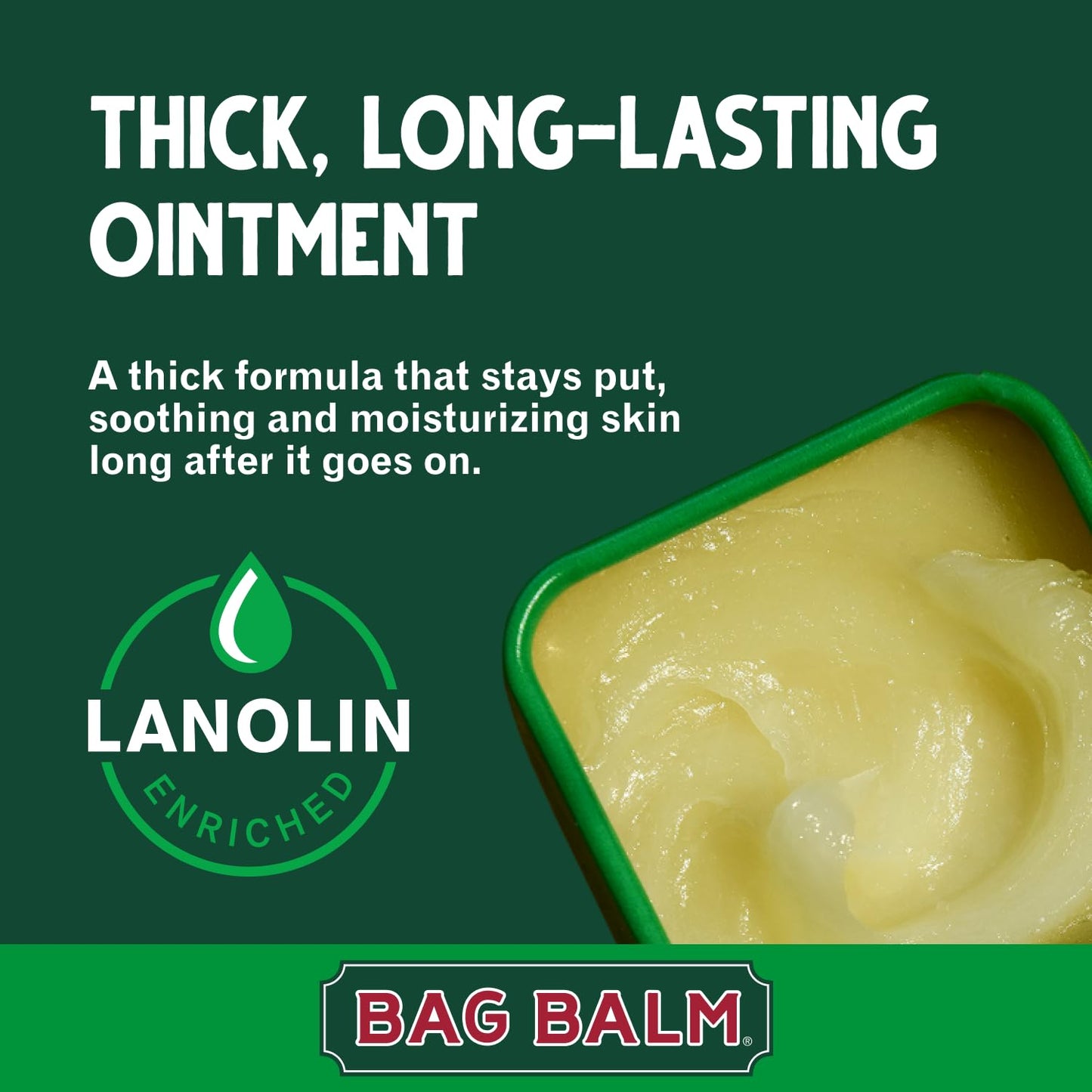 Bag Balm Vermont's Original Skin Moisturizer - Full Body Hydrating Skin Care: Dry Hands, Lips, Face, Feet & More - Unscented, Cruelty & Paraben Free - Day & Night, Men & Women (4oz Tin, Made in USA)