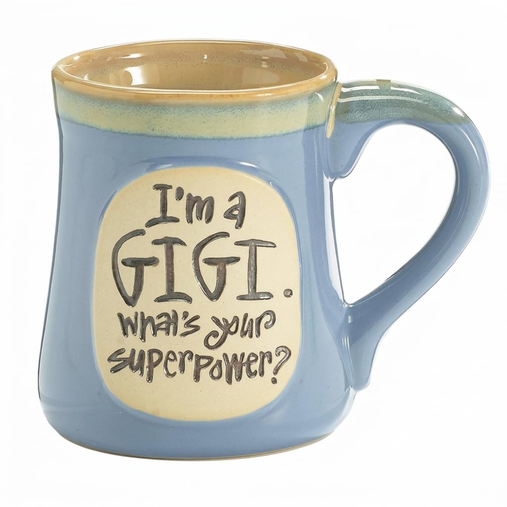 burton+BURTON GiGi What's Your Superpower? 18oz Porcelain Coffee Mug – Floral Birthday Gift for Grandma with Gift Box