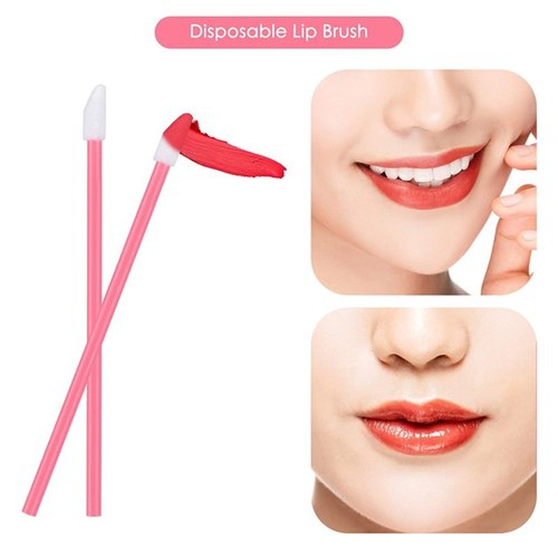 Mooerca 650PCS Disposable Lip Gloss Applicators Make Up Brush Lipstick Wands Makeup Applicators Brushes Applicator Tool Makeup Beauty Tool Kits Disposable Lip Brushes Tool Kits Pink