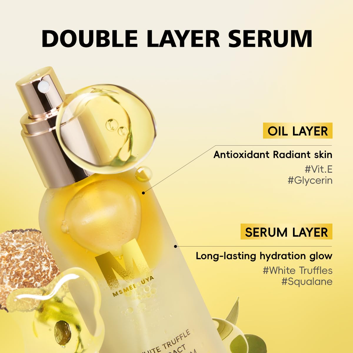 MSMEESUYA White Truffle First Spray Serum, Hydrating Face Mist & Lightweight Facial Mist, Glow Boost Moisturizing Formula for Radiant, Smooth Skin, Non-Comedogenic, 120ml/ 4.05 fl oz