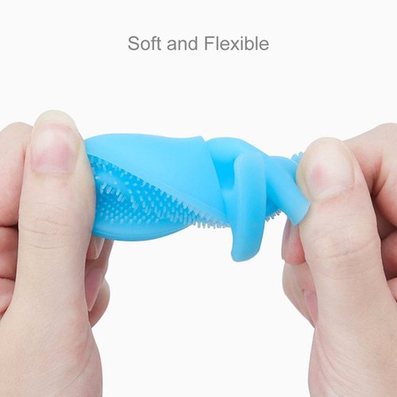 Soft Silicone Facial Cleansing Brush Manual Face Scrubber Exfoliating Massage Scrub Acne Blackheads Remove Handheld Pads for Sensitive, Delicate, Dry Skin (Pack of 3)