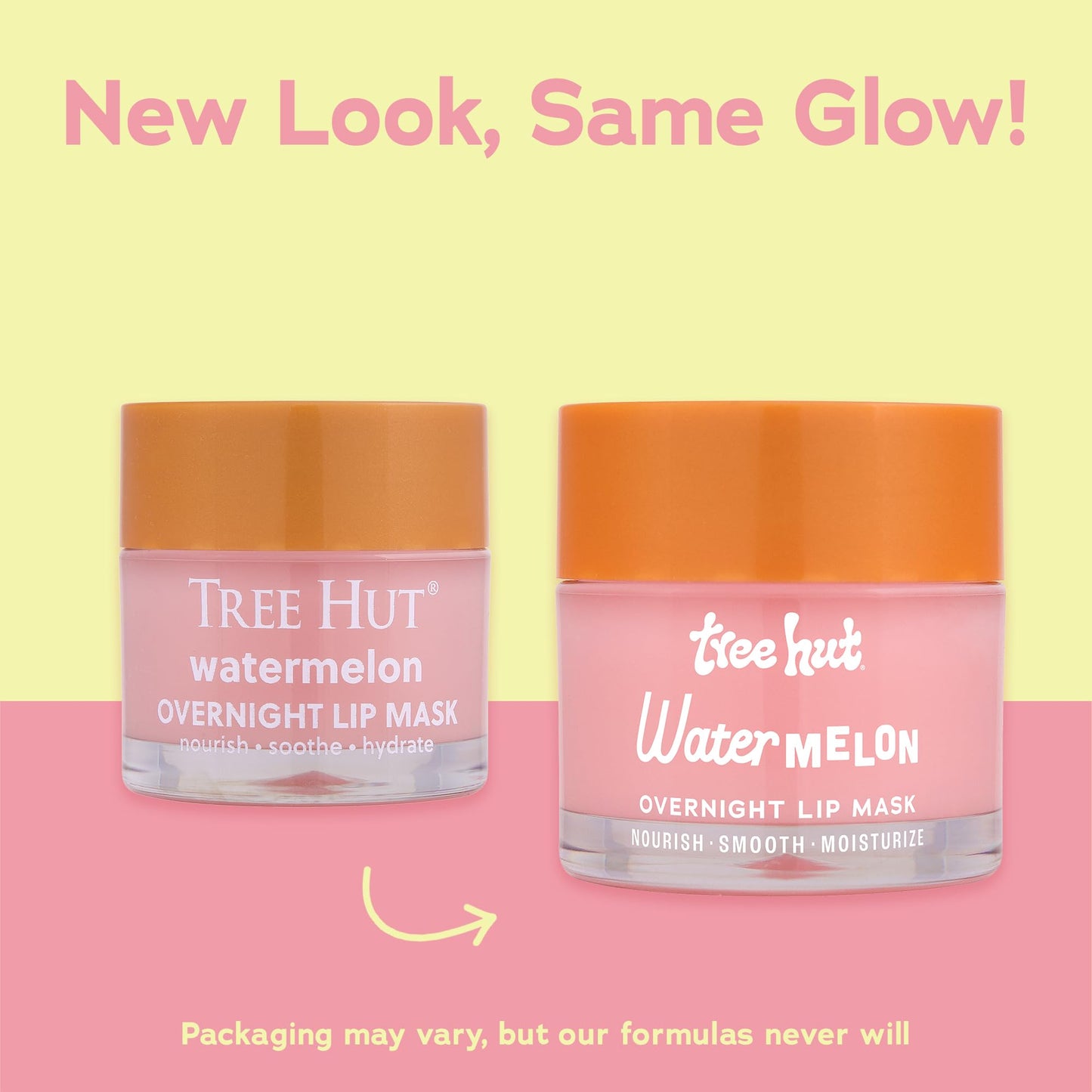 Tree Hut Watermelon Overnight Lip Mask, Hydrating Lip Treatment, Leave On Overnight for Soft, Smooth Lips, 0.6 oz (Pack of 2)
