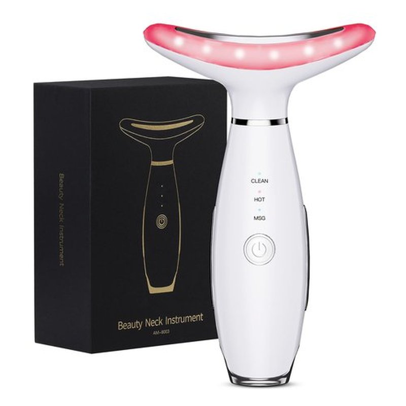 Neck Face Massager, 3-in-1 Facial Massager, Face Sculpting Tool with Vibration and Thermal, Portable Multifunctional Facial Device (White)