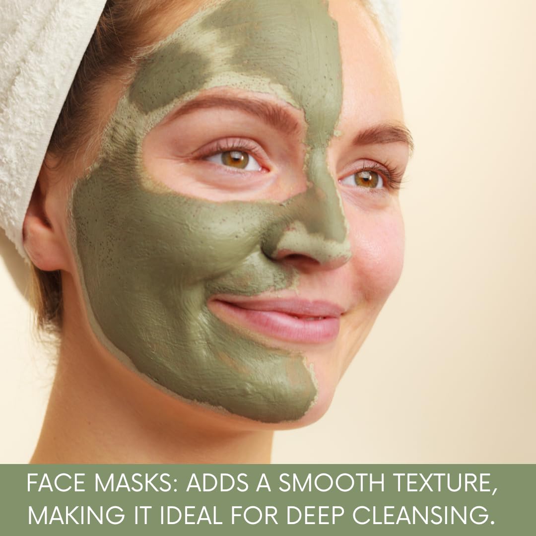 mGanna 100% Natural Glacial Marine Green Clay for Facial Masks, Creams, Body Wraps, Soft Peels and Scrubs, Skin Tightening, and Soap Making 454 GMS / 1 LBS