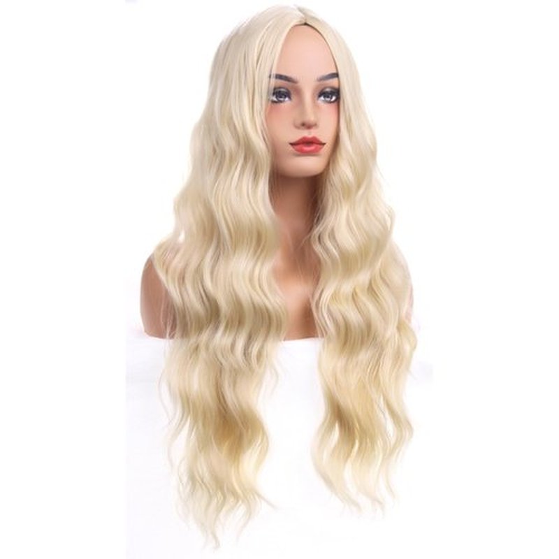 BERON Blonde Wigs Long Wavy Wig for Women Costume Curly Heat Resistant Synthetic Hair Wigs for Cosplay Party Used