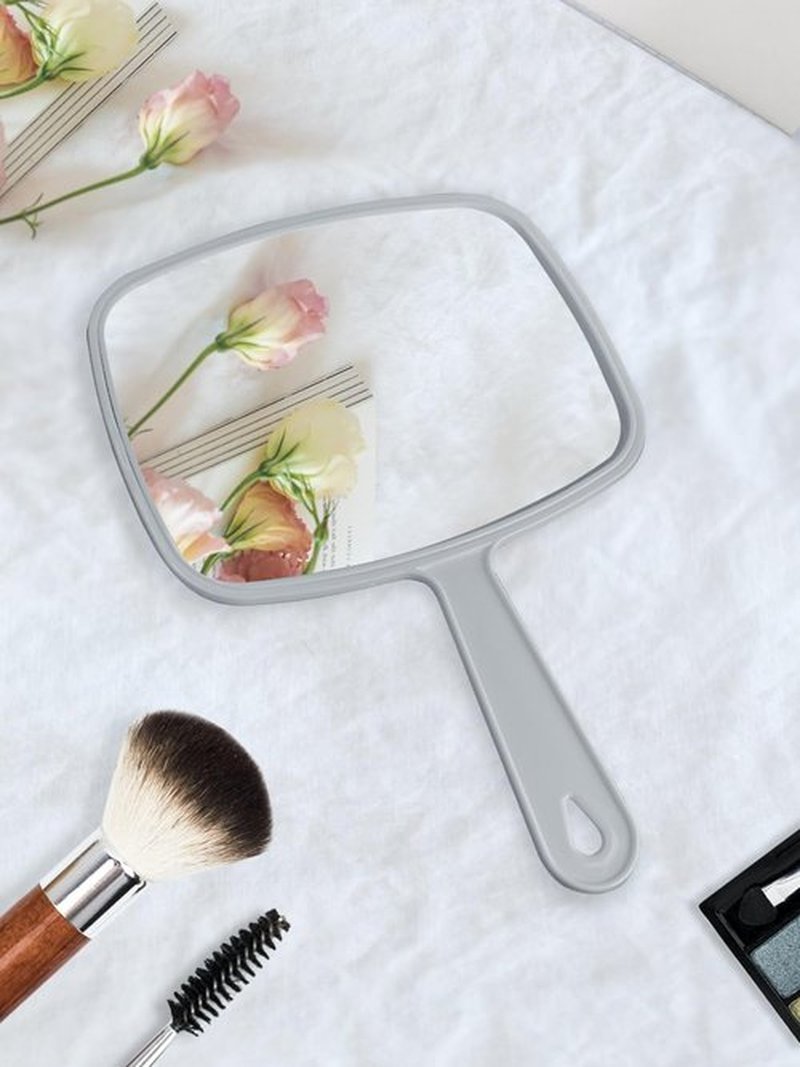 Gladmart Hand Mirror Salon Barber Hairdressing Handheld Mirror with Handle(Square,Black and White,7.4 x 10.3 inches), 2PCS, Black&white