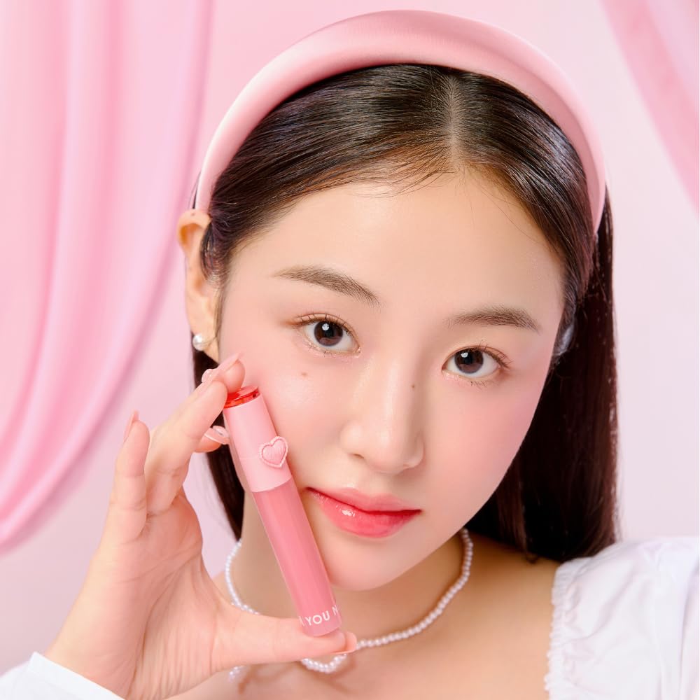 YNM Heart Jelling Tint, STRAWBERRY JELLING, Silicone Lip Brush Included, K-Beauty, Non-Sticky, Moisturizing, Smudge-Proof, Korean Lip Tint, Long-Lasting, Vivid Color, 0.09 oz
