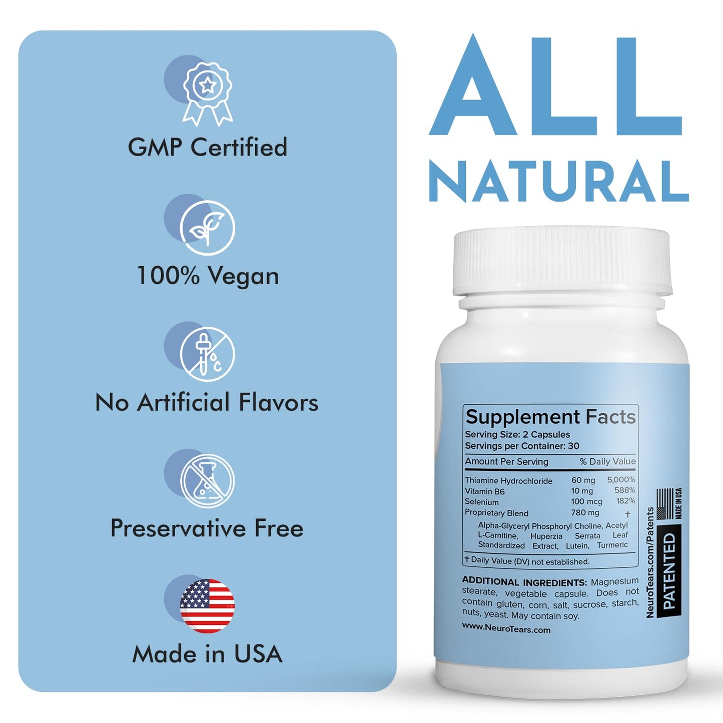 NeuroTears Tear Support Supplement – Maximize Tear Production Neurologically - Support Brain & Eye Health