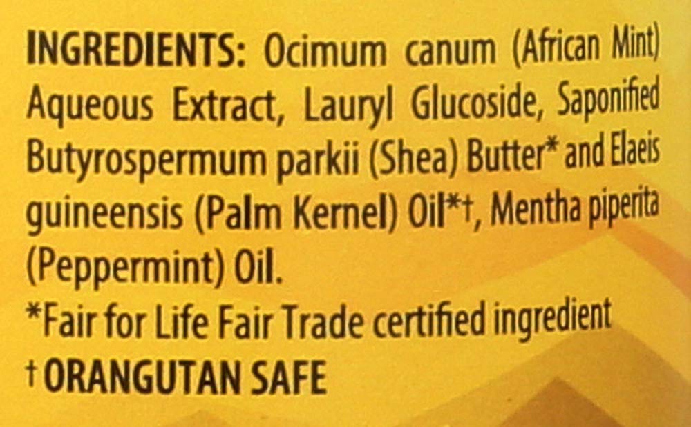 Alaffia - Authentic African Black Soap, All-in-One Body Wash, Shampoo, and Shaving Soap For All Skin and Hair Types, Fair Trade, No Parabens, Non-GMO, No SLS, Peppermint, 16 Ounce