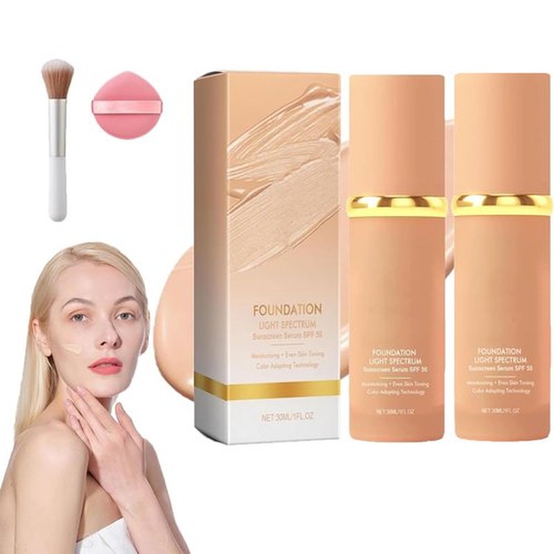 Rise Luxus Foundation, Rise Luxus Ultrablend 4 In 1 Foundation, Match Cosmetics Foundation, Nuvoria Base, Cabindealer 4 In 1 Foundation,4 In 1 Foundation Liquid With SPF 50 for All Skin (2pcs, 1)