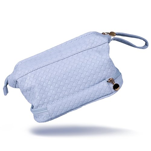 Abiudeng Large Makeup Bag,Double Layer Cosmetic Bag,Travel Makeup Bag,Leather Makeup Bag, Cosmetic Travel Bags,Portable Leather Toiletry Bag,Roomy Cosmetic Bag for Women and Girls