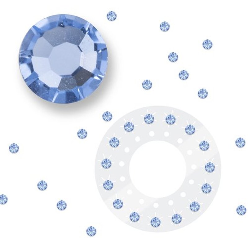 blinger Crystal Refill Pack | 5 Discs - 75 Precision-Cut Glass Crystals | Styling Tool not included | Light Sapphire 5 mm