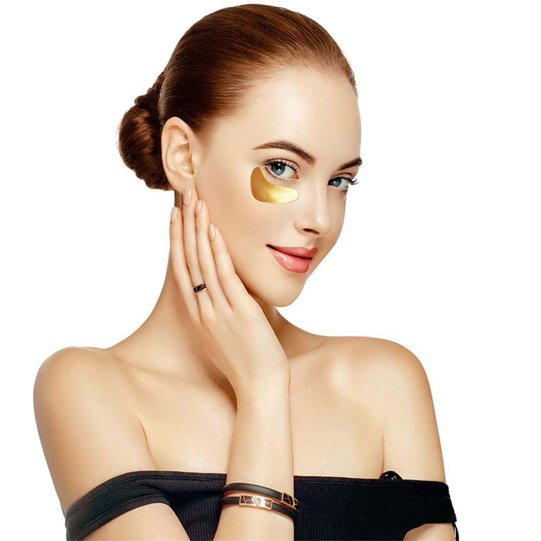 Jakuva 30 Pairs Eye Patches, Under Eye Patches for Dark Circles and Puffy Eyes, Reduce Wrinkles, Collagen Eye Mask Skincare Eye Pads for Moisturizing, Hydrating,24K Gold