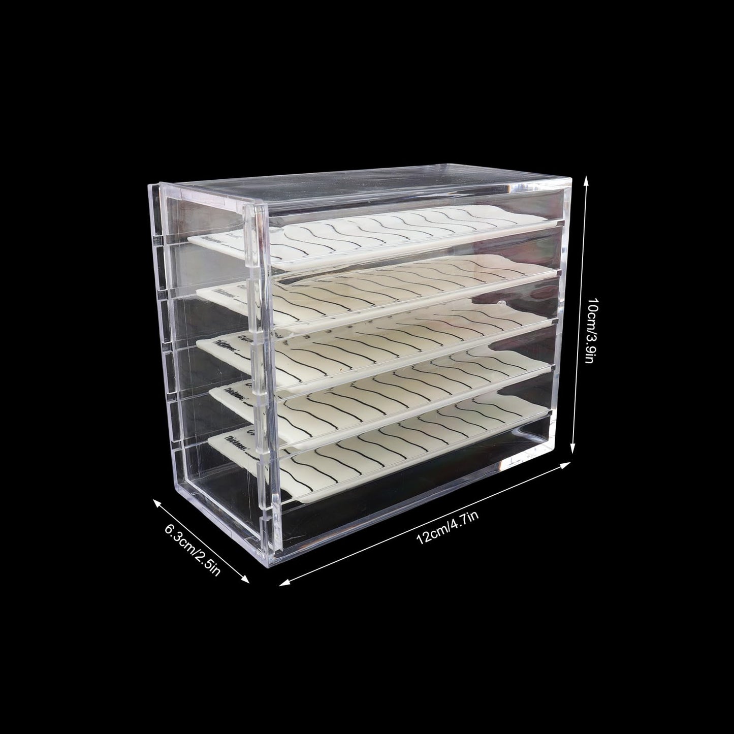 Acrylic 5 Layers Eyelash Storage Box Display Container Lash Display Organizer Eyelashes Holder Case Grafting Eyelash Transparent Box Extension Tool