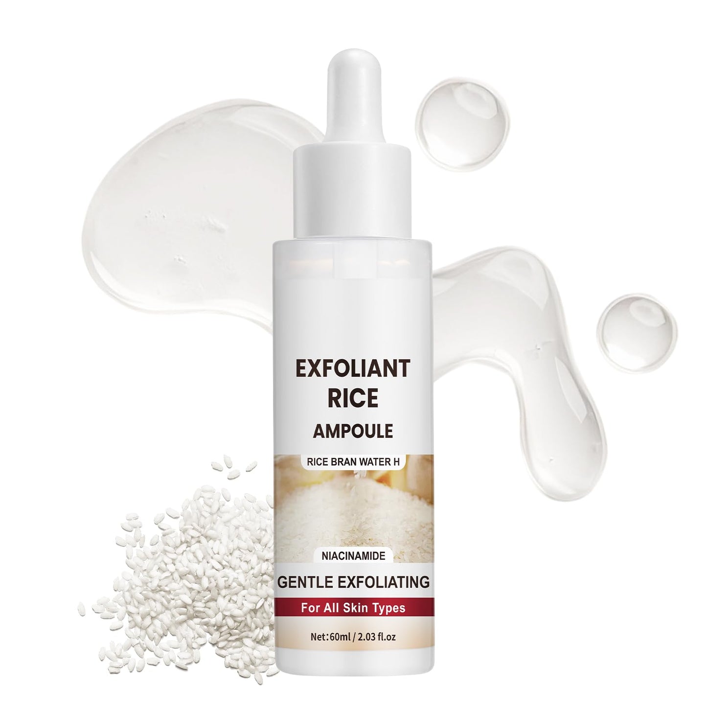 Rice Peeling Ampoule for Daily Soft Exfoliating Face and Body Scrub with Fermented Rice Extract Gentle Peel Shot Exfoliator and Blackhead Remover Lightweight Peeling Oil for Smoother Skin Care Results