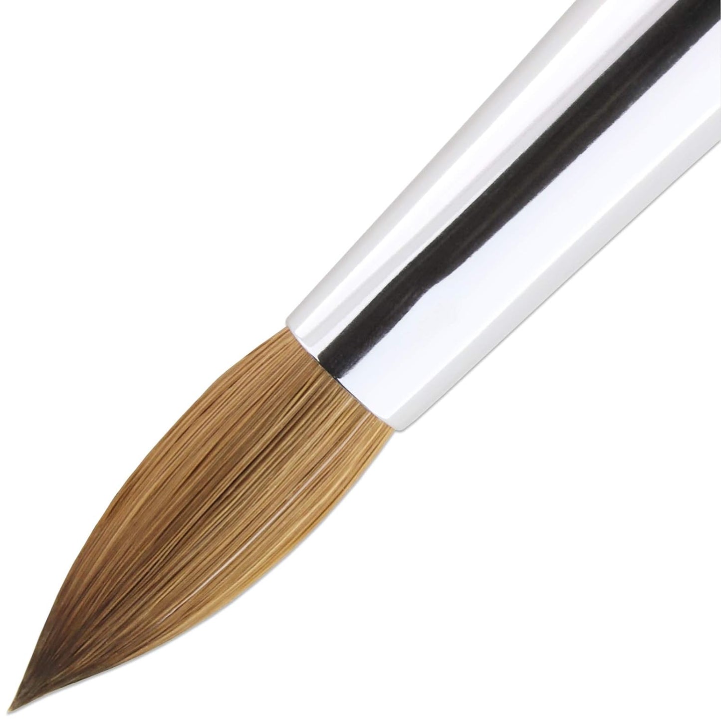 Size 10 PANA Pure Kolinsky Acrylic Nail Brush - Oval Crimped Clear Handle