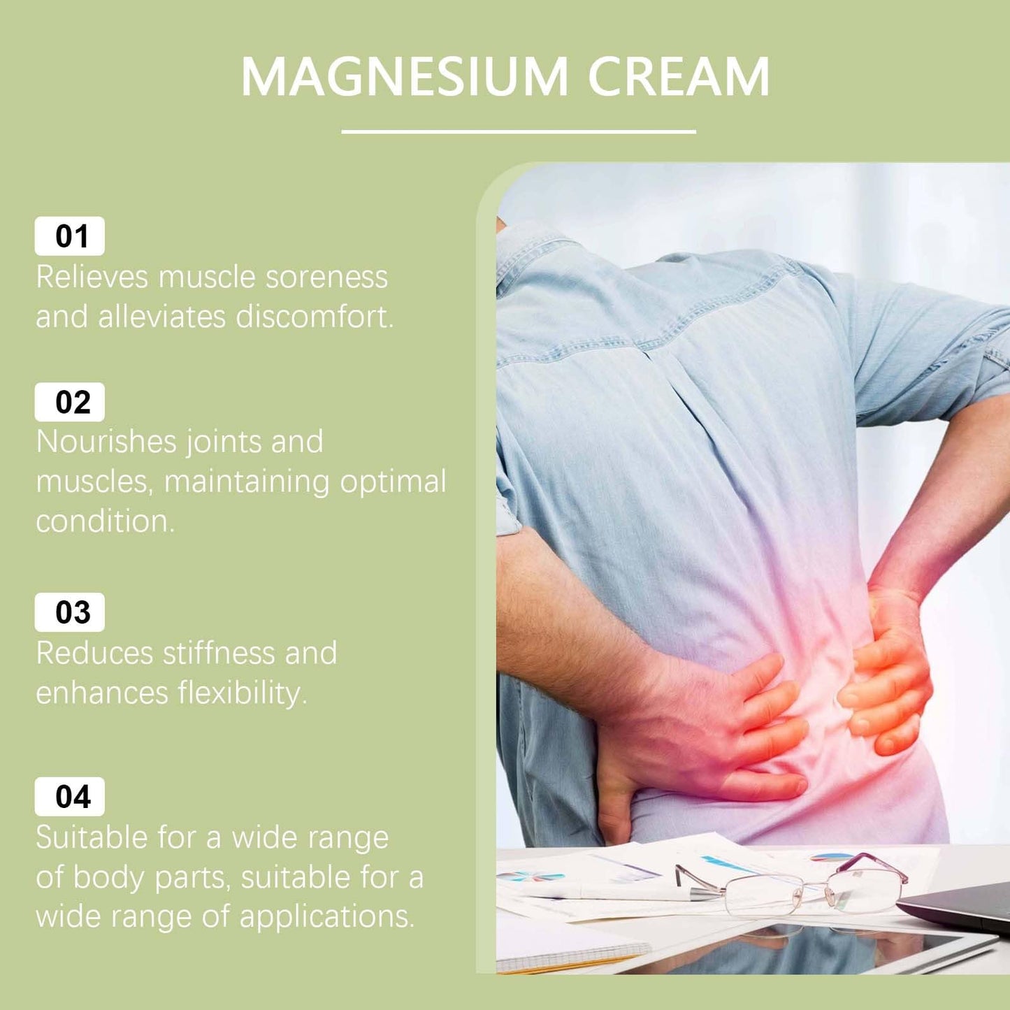 FYFTNMZ Total Relief Magnesium Cream,Mineral Delivery Formula & Arnica,Fast Absorbing, Non-Greasy Topical for Everyday Joint & Muscle Comfort(2pc)