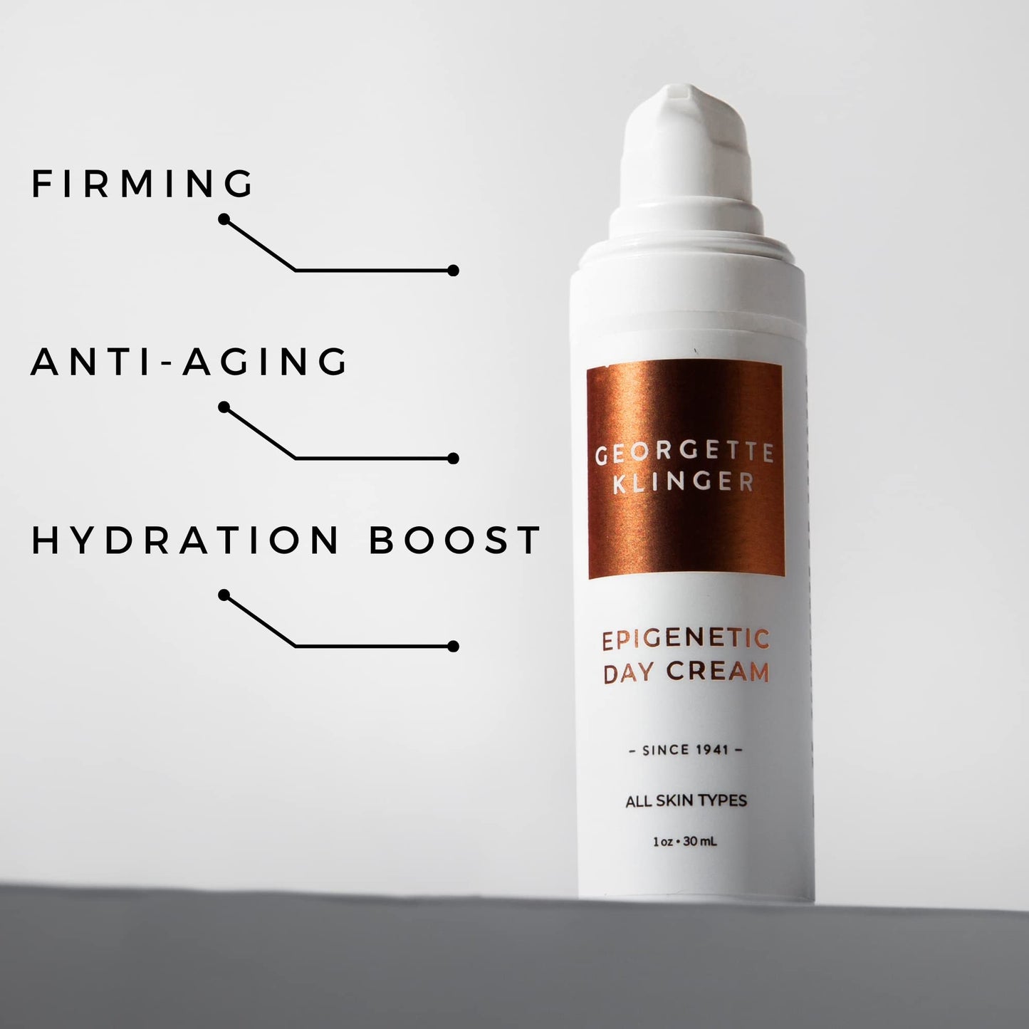 Georgette Klinger Epigenetic Day Cream - Revitalizing, Firming Natural Face Moisturizer For Daily Use, Promotes Anti-Aging and Wrinkle-Free Skin With Monk Fruit, Hyaluronic Acid & Vitamin E - 1 oz