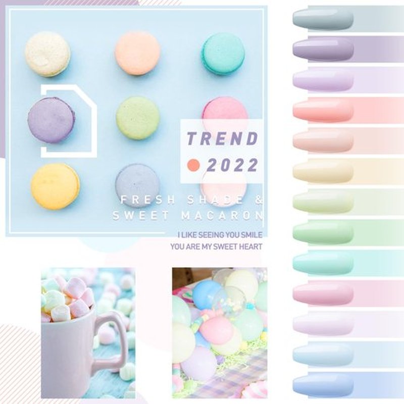 Gellen Gel Nail Polish Kit - 16PCS Pastel Dreamy Nail Polish Set With Top Base Coat, Spring Macaron Pink Blue Summer Gel Polish Soak Off UV Gel Manicure Salon Kit