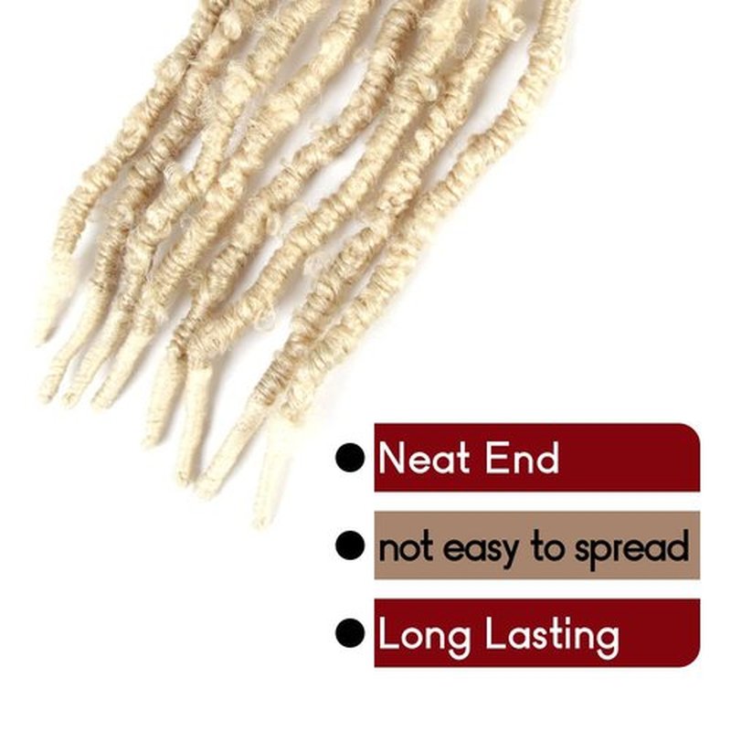 8 Packs Butterfly Locs Crochet Hair 14 Inch Light Weight Butterfly Faux Locs Crochet Hair Short Blonde Distressed Butterfly Locs, 613#