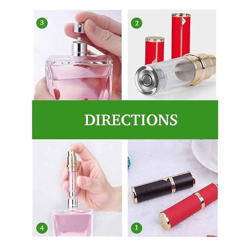 D-LOTUS Travel Perfume Bottle Refillable, Genuine Leather Perfume Atomizer Leakproof Mini Pocket Size Travel Cologne Sprayer for Cruise Car Trip Purse Gift 5ml