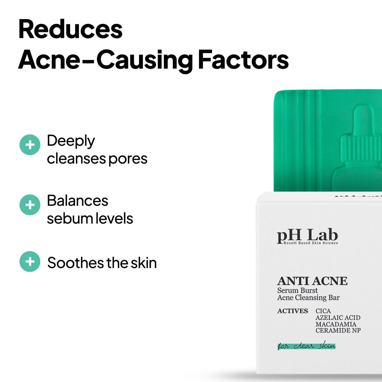 PhLab Acne Cleansing Bar, Body Exfoliating Bar Soap for Face, Chest and Back, Pimple and Bacne Treatment Bar Soap for Acne Prone Skin, 1.76 Oz (1)