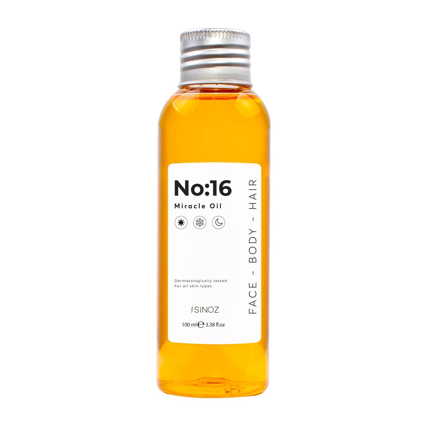 Sinoz No:16 Miracle Oil | Multi-Purpose Nourishing Oil for Face, Body & Hair | With 16 Botanical Oils | Restores Dry Skin & Adds Shine to Hair | 100 ml