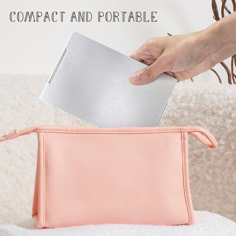 G2PLUS Portable Folding Vanity Mirror, Single Side Travel Shower Shaving Mirror, 5.9'' x 3.94'' x 0.1'' Small Folding Mirror for Travel, Bathroom, Desk, Makeup, Beauty, Grooming