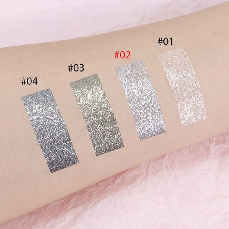 HHLTOH Eyeshadow Single Shimmer, High-Pigment Monochrome Eye Shadow Pressed Powder, Everyday Velvety Silky Eye Makeup Looks, Professional Long-Lasting Waterproof Single Eyeshadow Palette, 02# Silver